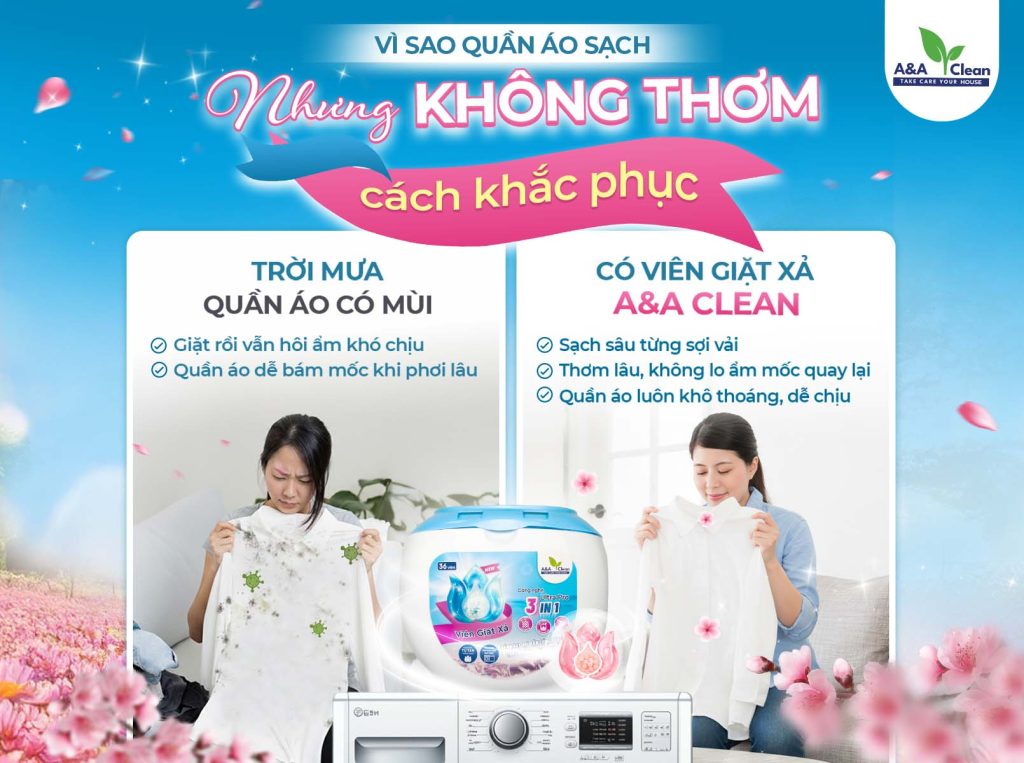 Vì sao quần áo sạch nhưng không thơm – cách khắc phục