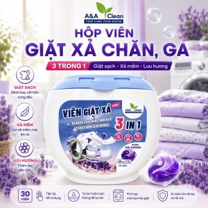 Viên giặt xả hạt lưu hương cho quần/áo A&A Clean hương hoa Oải hương